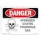 Signmission Safety Sign, OSHA Danger, 10" Height, 14" Width, Hydrogen Sulfide Poisonous Gas, Landscape OS-DS-D-1014-L-1369 - alternate 1
